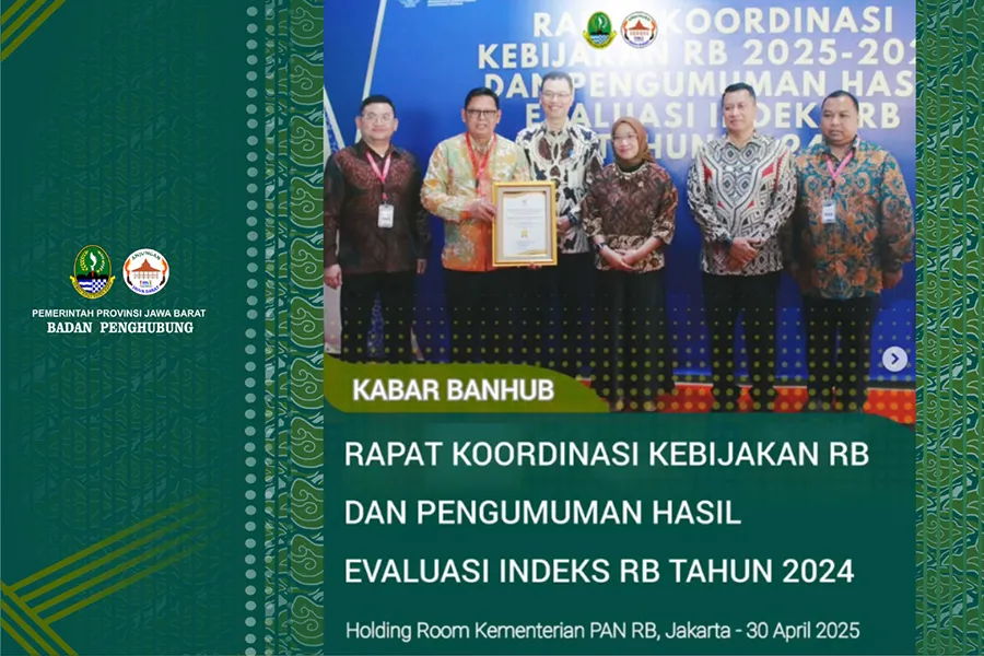 Poster post Mewakili Sekretaris Jawa Barat Herman Suryatman. Asda Administrasi Umum Provinsi Jawa Barat Kusmana Hartadji didampingi Plt. Ka. Biro Organisasi Jawa Barat Purnomo Yustianto Menghadiri Rapat Koordinasi Kebijakan RB 2025-2029 dan Pengumuman Hasil Evaluasi