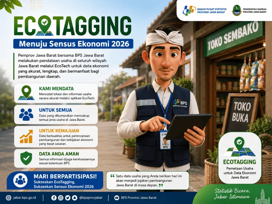 Poster post Pemprov Jabar dan BPS Jabar Ajak Masyarakat Sukseskan EcoTagging Menuju Sensus Ekonomi 2026