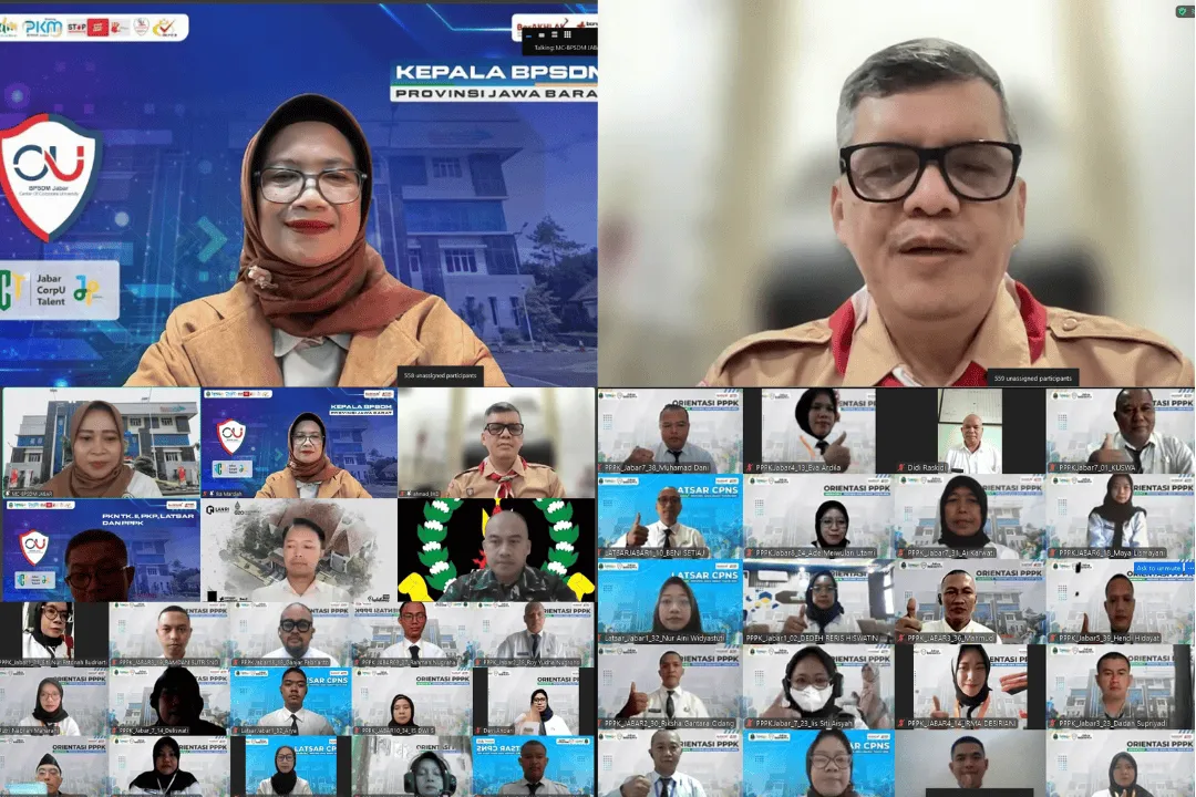 Poster post SEBANYAK 727 ORANG LATSAR CPNS DAN 3.242 ORANG ORIENTASI PPPK PEMPROV JABAR IKUTI PEMBUKAAN