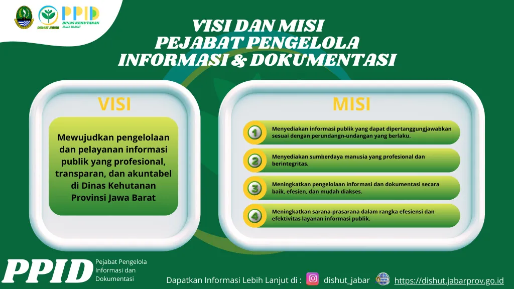 Visi dan Misi Dinas kehutanan