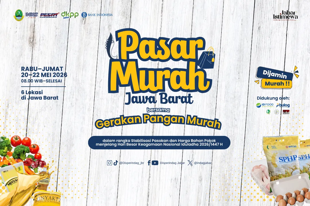 Poster post Disperindag Jabar Gelar Pasar Murah 2026 di Enam Lokasi untuk Jaga Stabilitas Harga Jelang Iduladha