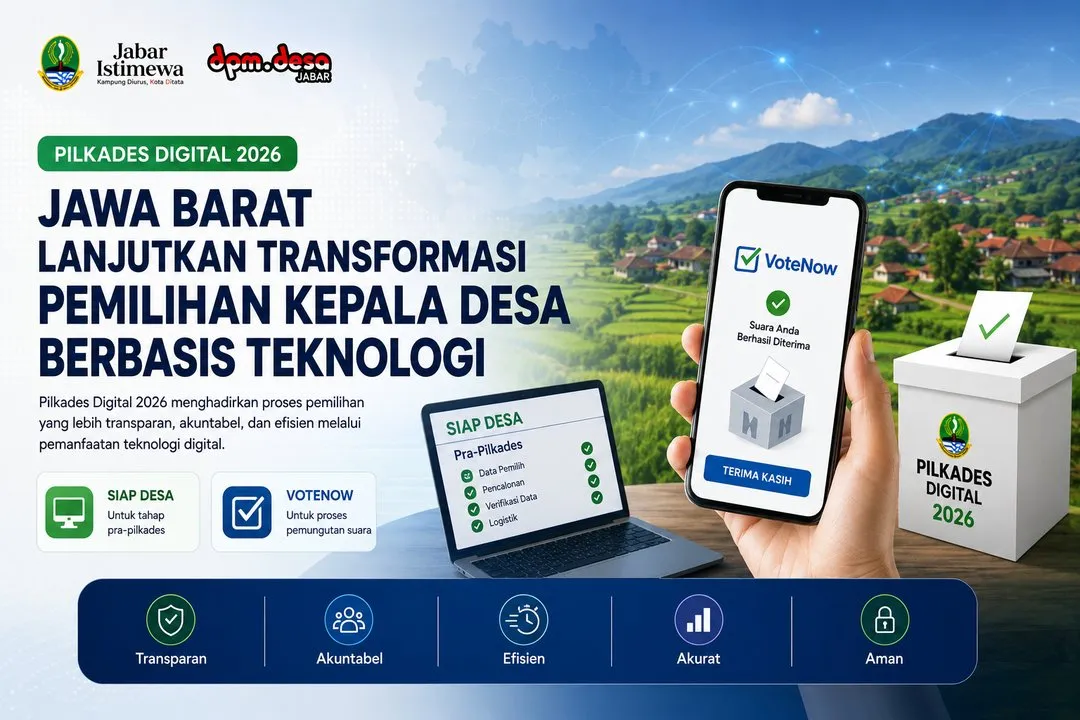 Pilkades Digital 2026, Jawa Barat Lanjutkan Transformasi Pemilihan Kepala Desa Berbasis Teknologi