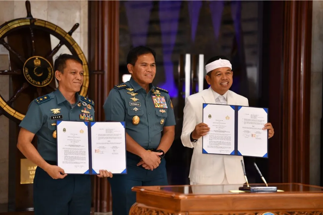 Poster post Penandatanganan Perjanjian Kerja Sama (PKS) antara Pemda Provinsi Jabar dengan TNI AL di Markas Besar TNI AL